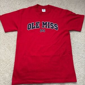 Jerzees Red Ole Miss Men's Short Sleeve Tee